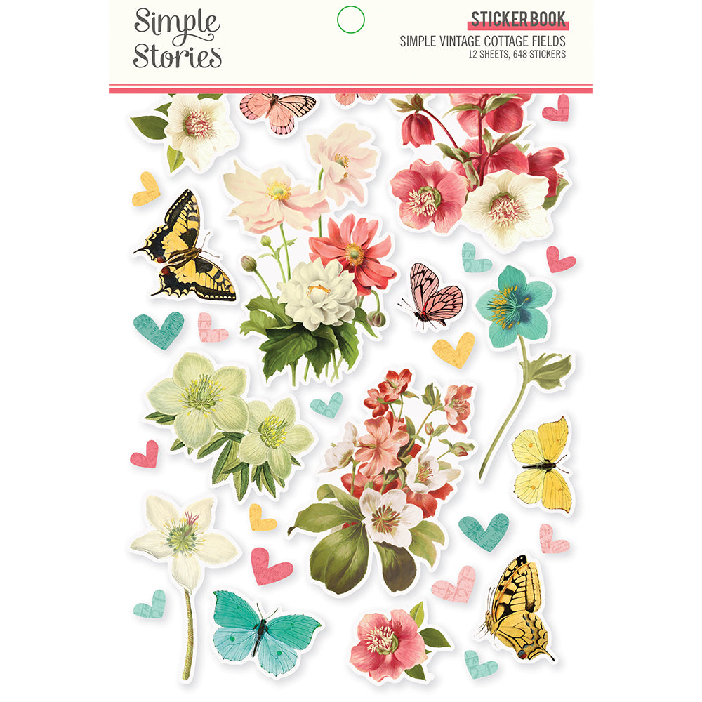 Simple Vintage Cottage Fields - Sticker Book