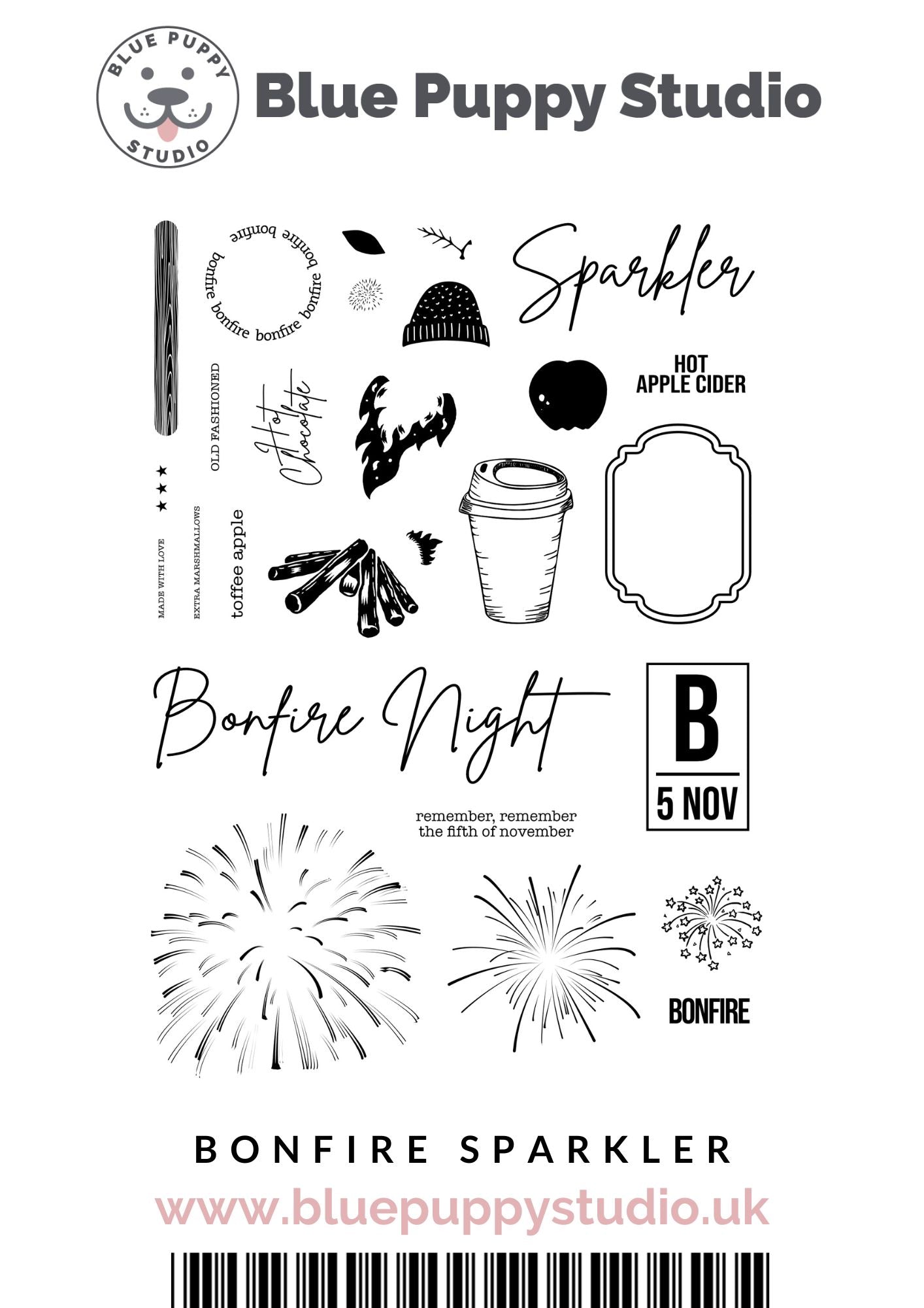 Bonfire Sparkler A5 Stamp Set