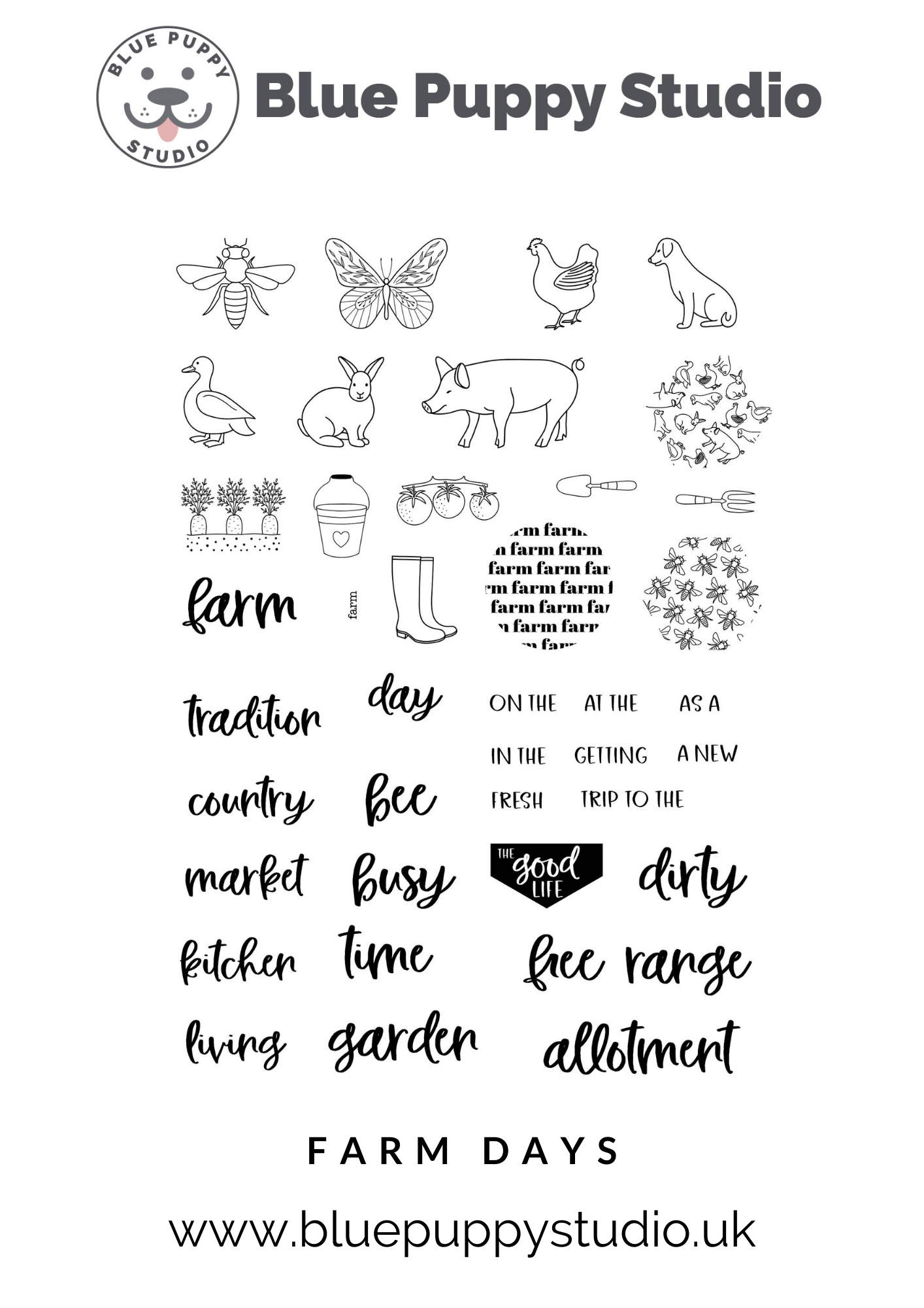 Farm Days Stamp Set