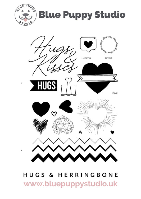 Hugs & Herringbone A5 Stamp Set