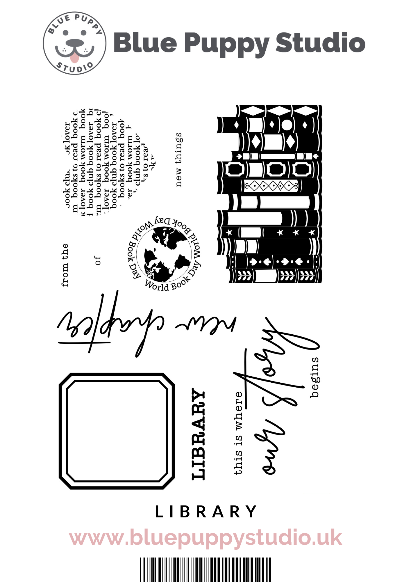 Library A6 Stamp Set