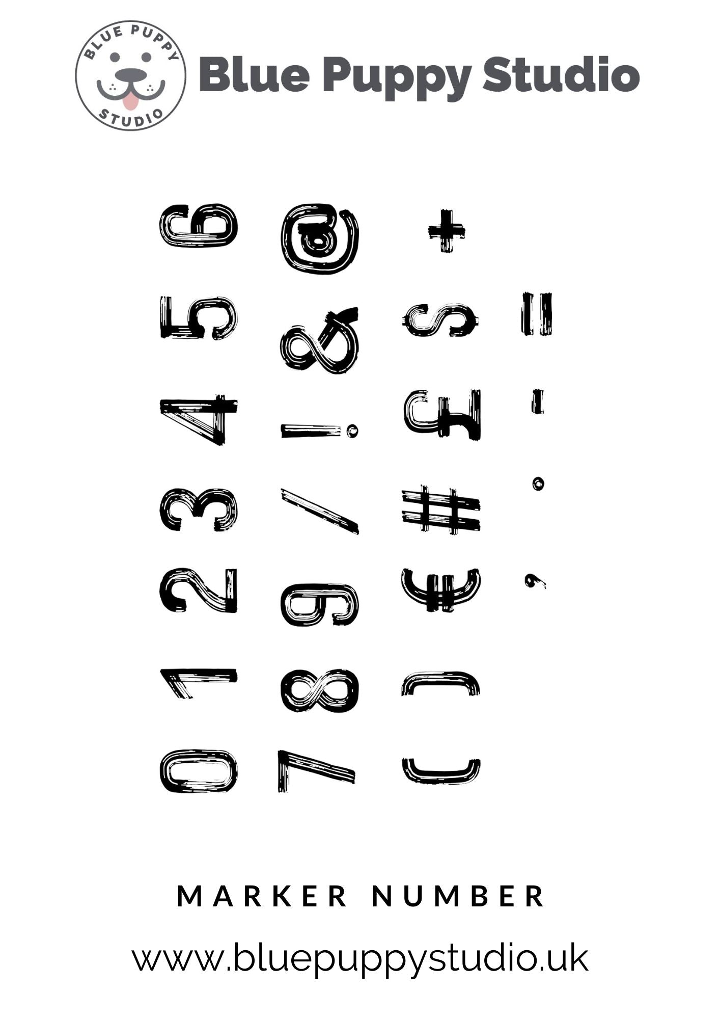 Marker Number Stamp Set