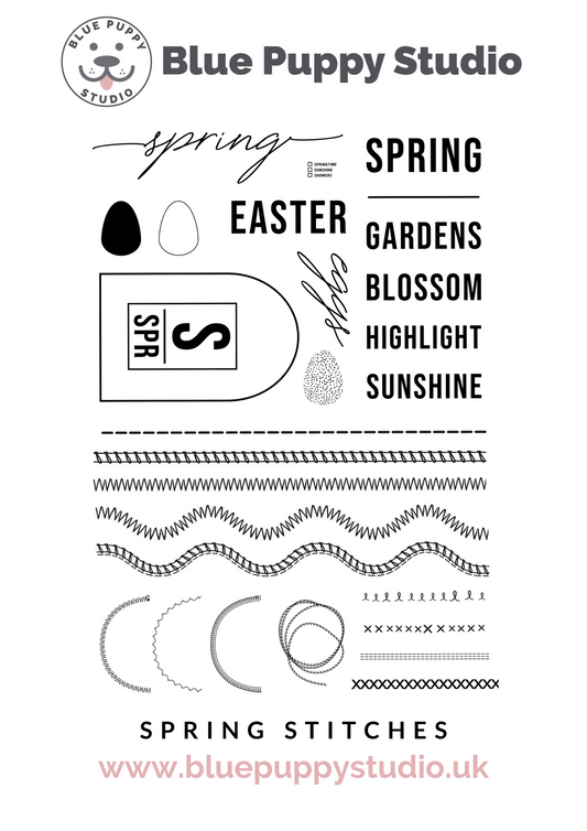 Spring Stitches A5 Stamp Set