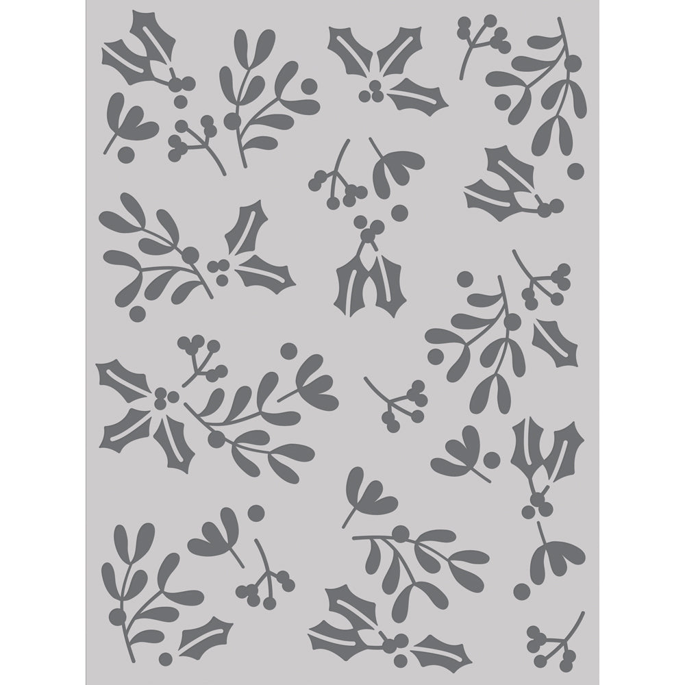 The Holiday Life - 6x8 Stencil - Mistletoe and Holly