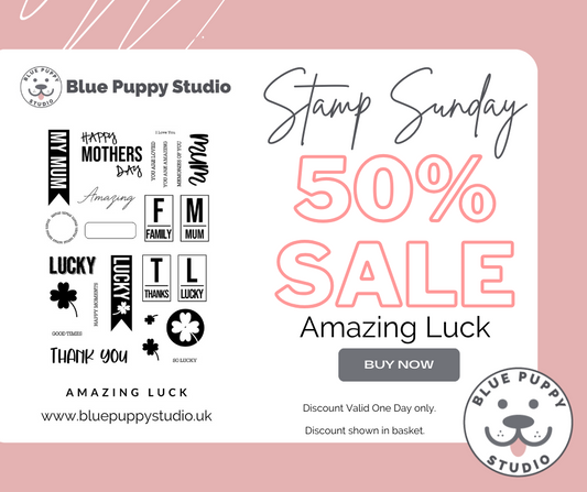 Stamp Sunday 50% Sale - Amazing Luck stamp set promotion