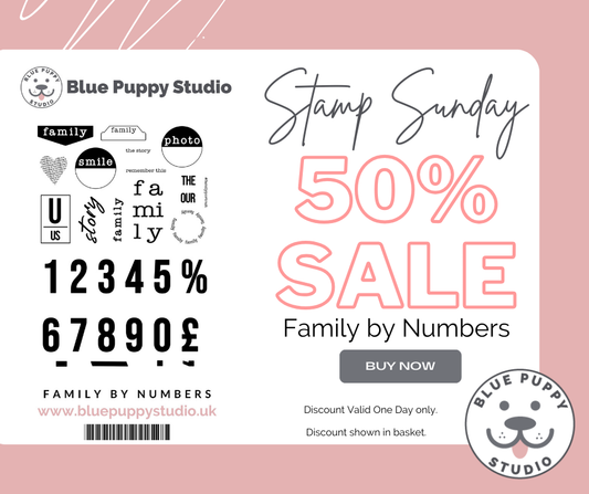 Stamp Sunday – Family By Numbers A5 Stamp Set 50% off at Blue Puppy Studio