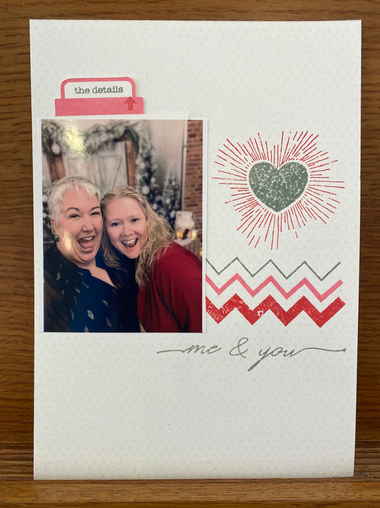 Me & You handmade card using Hugs & Herringbone stamp set
