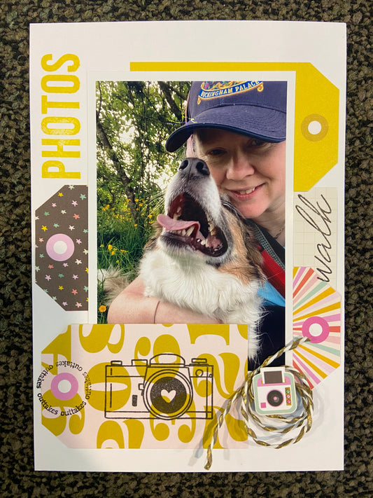 Photos and walk scrapbook layout using Summer Planner and Captured Stamp Sets