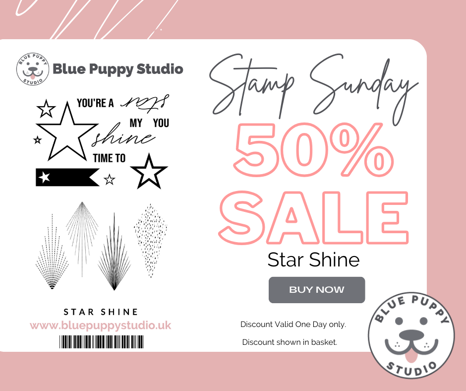 Stamp Sunday 50% Sale - Star Shine A5 Stamp Set by Blue Puppy Studio