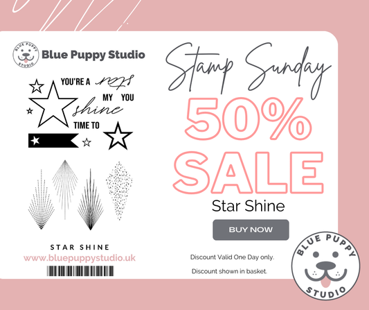 Stamp Sunday 50% Sale - Star Shine A5 Stamp Set by Blue Puppy Studio
