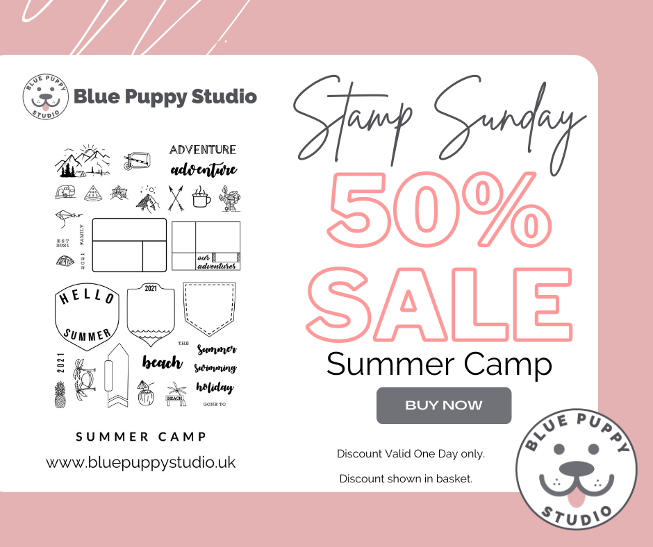 Stamp Sunday – Summer Camp Stamp Set 50% off at Blue Puppy Studio