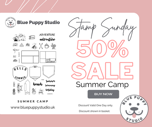 Stamp Sunday – Summer Camp Stamp Set 50% off at Blue Puppy Studio