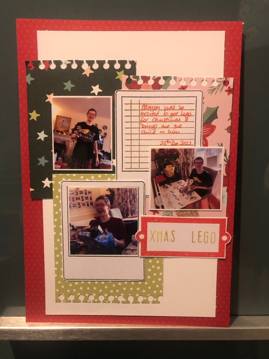 Xmas Lego – A Christmas Layout Featuring the Tag It & Polaroid Summer Stamp Sets