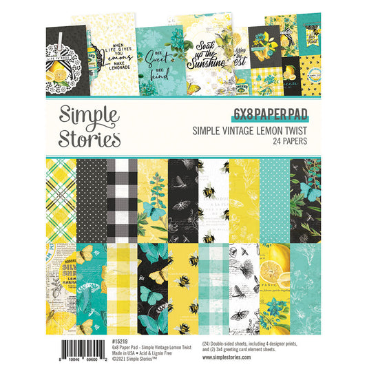 Simple Vintage Lemon Twist - 6x8 Pad