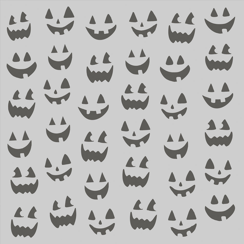 Spooky Nights - 6x6 Stencil - Jack-O-Lanterns