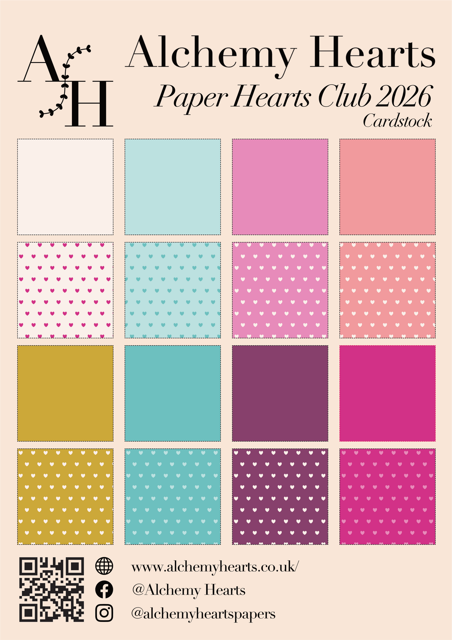 Paper Hearts Club Cardstock Collection Pack A4