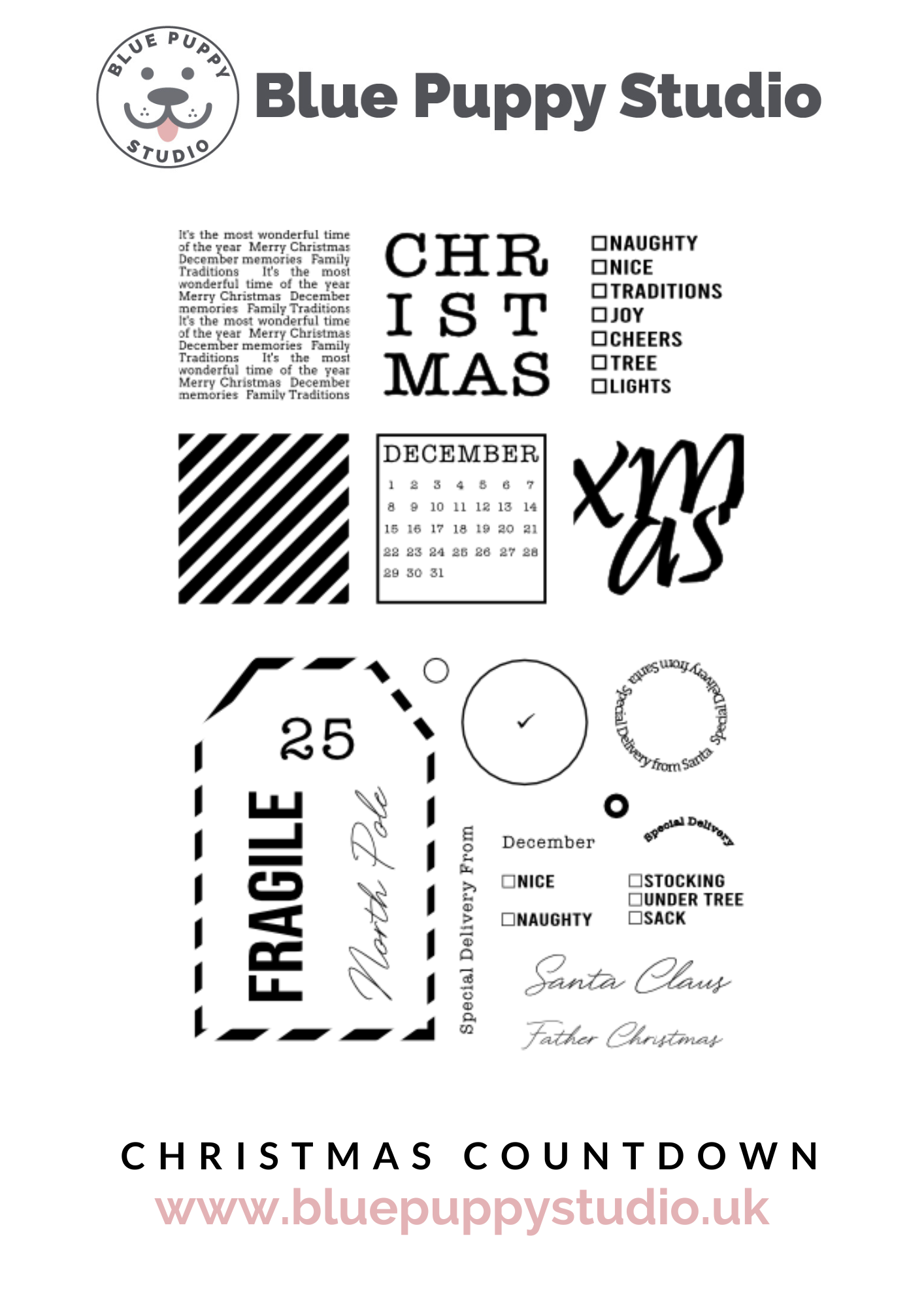 Christmas Countdown A5 Stamp Set