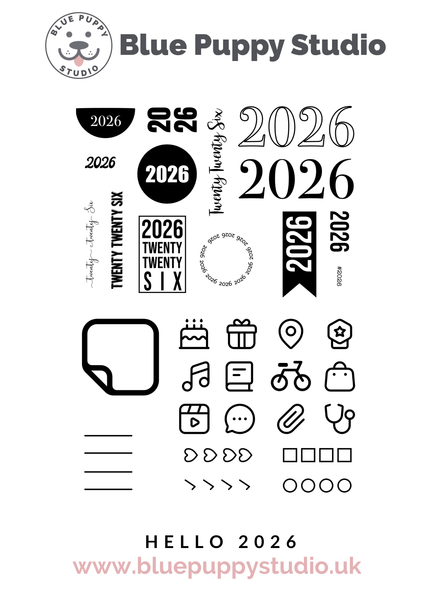 Hello 2026 A5 Stamp Set