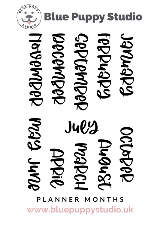 Large Months Stamp Set - PRE-ORDER (Double A5 Pack) - Ships End November